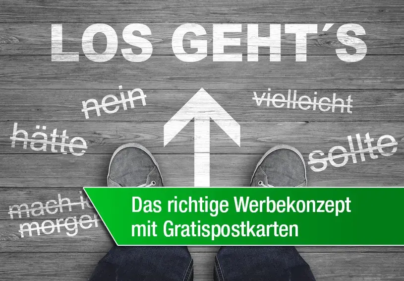 Werbekonzept mit Gratispostkarten Werbekonzept mit Gratispostkarten